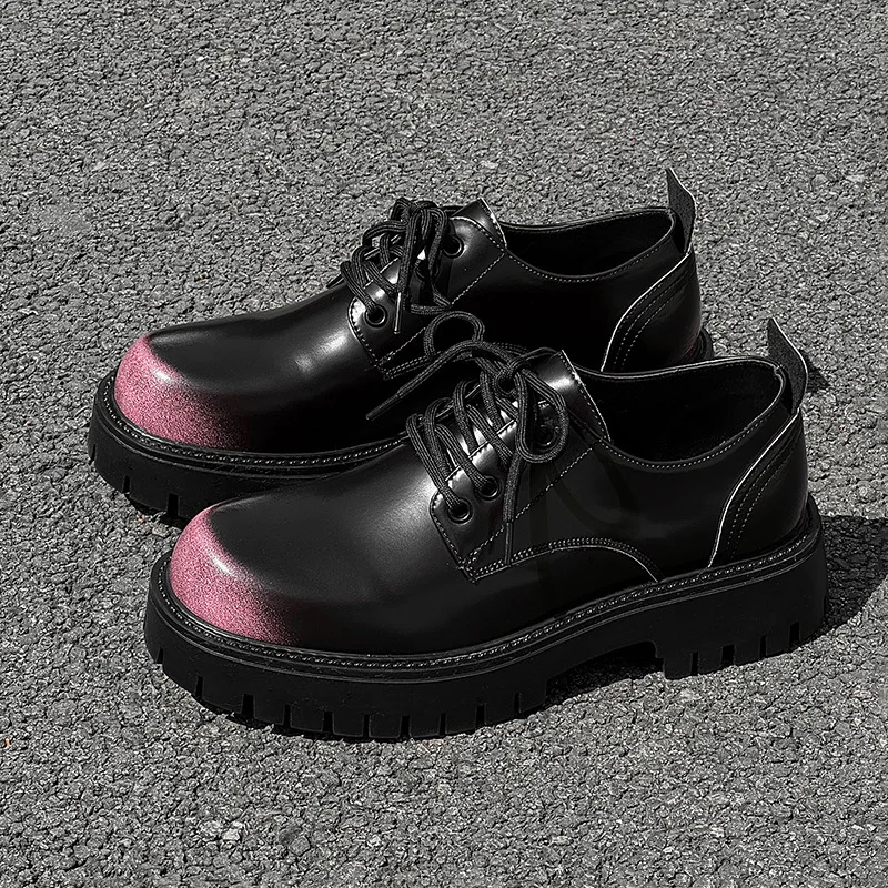 

итальянская брендовая дизайнерская обувь для мужчин, модные оксфорды из натуральной кожи в стиле хип-хоп, модные кроссовки на платформе, сценическая обувь