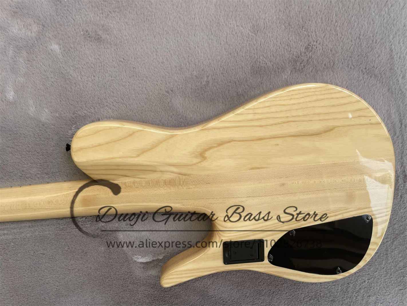 5 String Bass Guitar Ash wood body Spalted Maple Top Maple Neck Active Battery Black Bridge Fod Bass