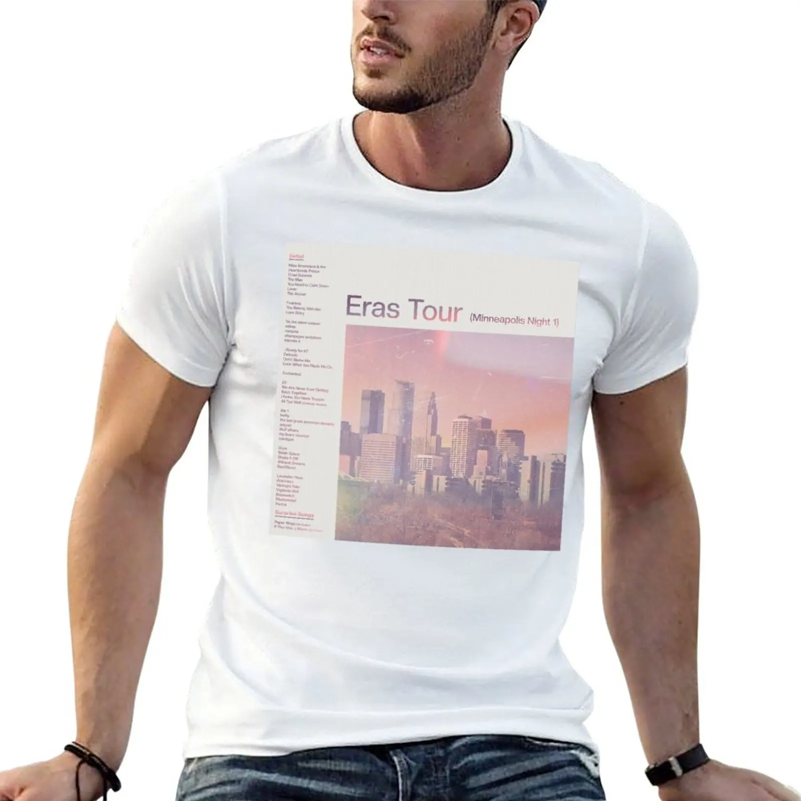 

Eras Setlist Minneapolis Night 1 T-Shirt t shirt man luxury t shirts for man slim fit T-Shirt