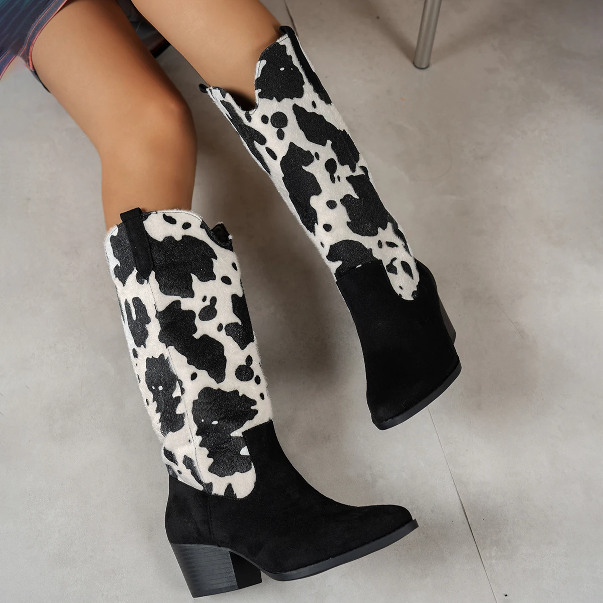 أحذية رعاة البقر الغربية المطرزة عتيقة للنساء