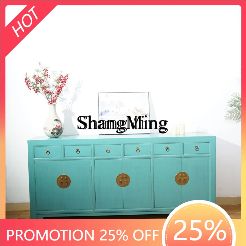 

SM китайский антикварный шкаф для крыльца из цельного дерева, стеллаж для хранения в гостиной, ретро, позолоченный декоративный шкаф