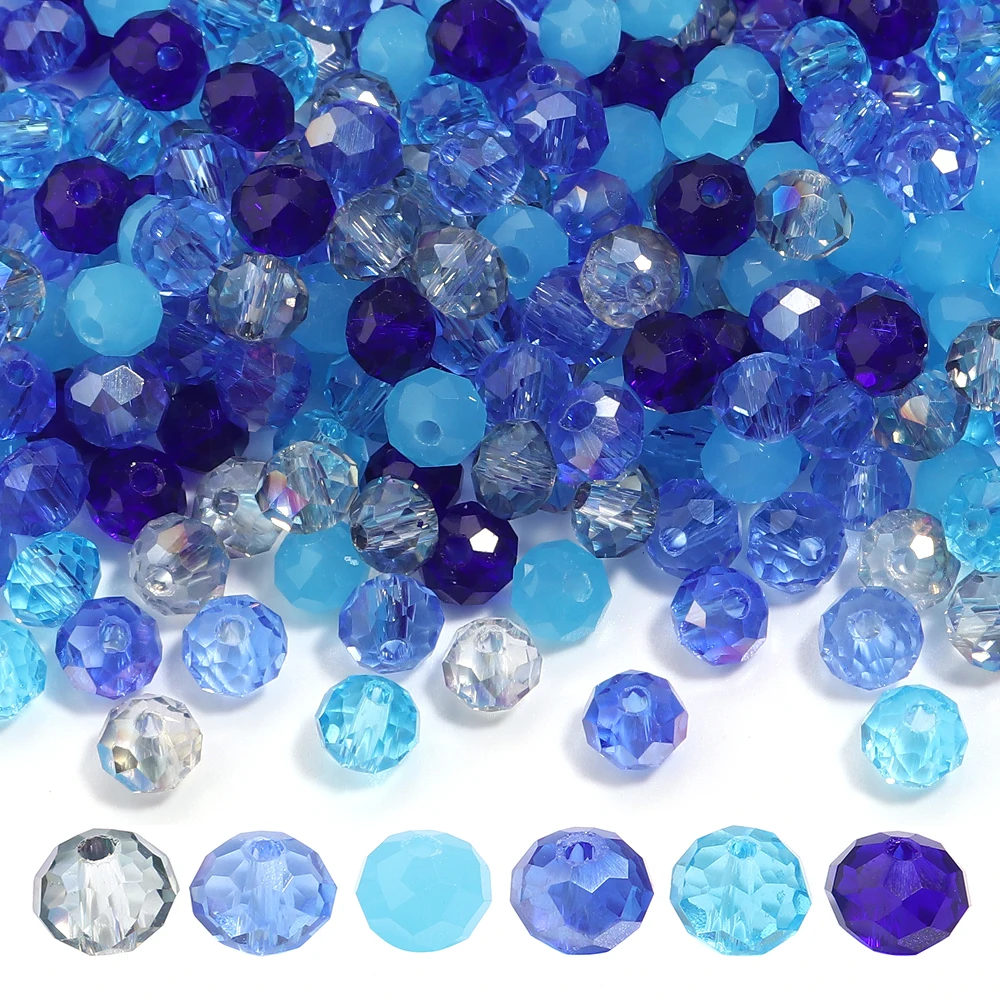 Blauwe veelkleurige rondelle Oostenrijk gefacetteerde kristallen glazen kralen losse spacer ronde kralen voor sieraden maken zomerstijl groothandel