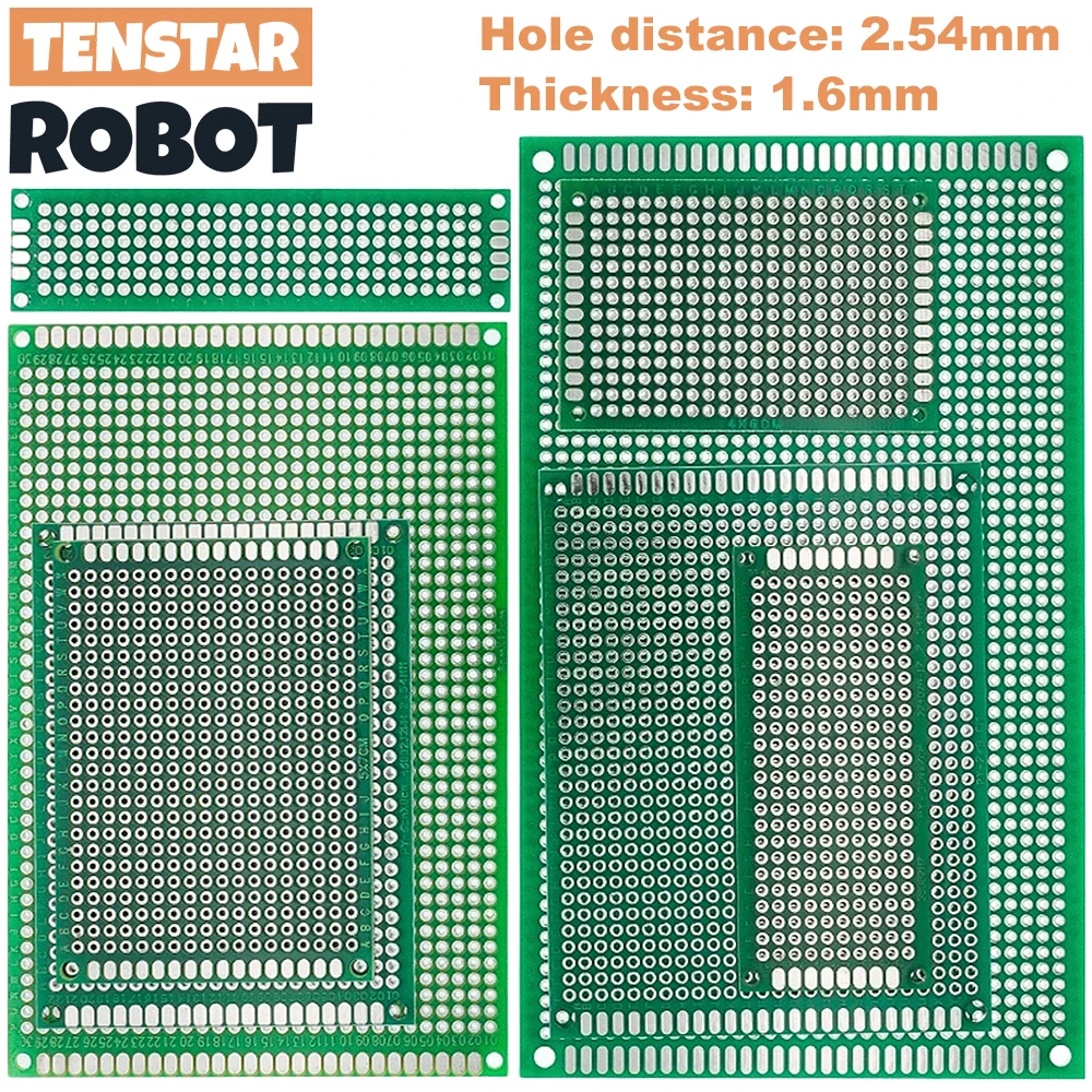 Dwustronna płytka PCB 2,54 mm FR-4 7x9 6x8 5x7 4x6 3x7 2x8 12x8cm 9x15cm Diy Uniwersalna płytka PCB Protoboard 6*8 5*7