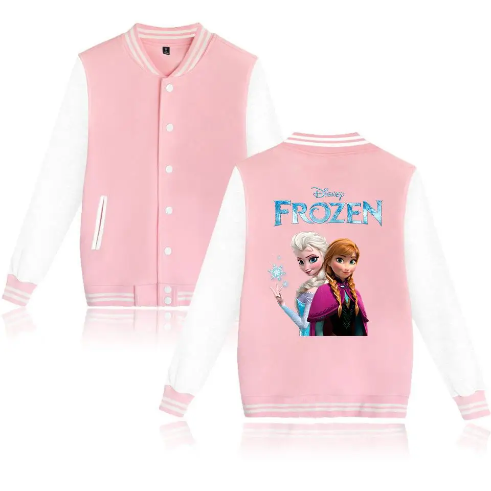 

Frozen Elsa Anna Varsity Baseball Bomber Jackets Men Women Clothes Streetwear Kids Boys Girls Harajuku Jacket Single Coats