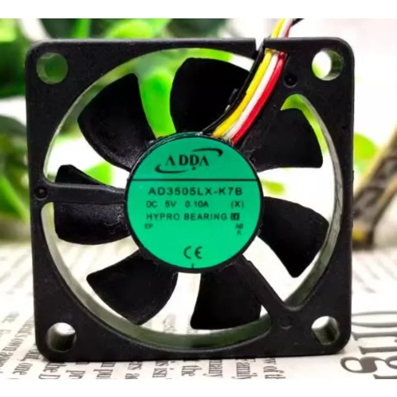 New Cooler Fan For ADDA AD3505LX-K7B 5V 0.10A 3507 3.5CM 4-wire Temperature Controlled Cooling Fan 35X35X7mm