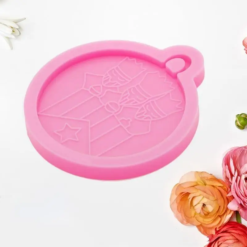 

31BF Silicone Keychain Moulds People Pattern Crafting Molds Silicone Texture