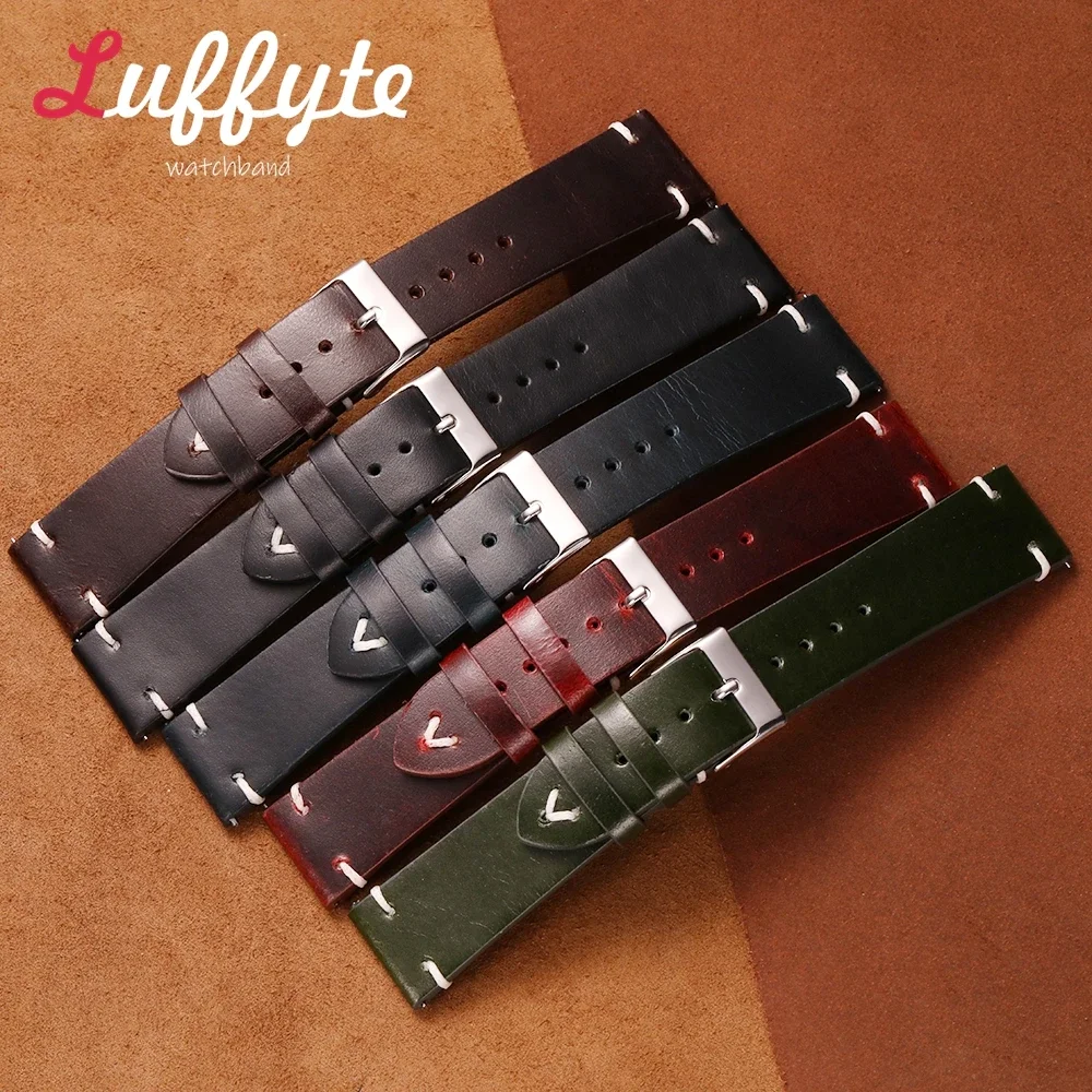 Schnellverschluss-Uhrenarmband aus echtem Leder, 18 mm, 20 mm, 22 mm, für Herren und Damen, universelles Ersatz-Uhrenarmband