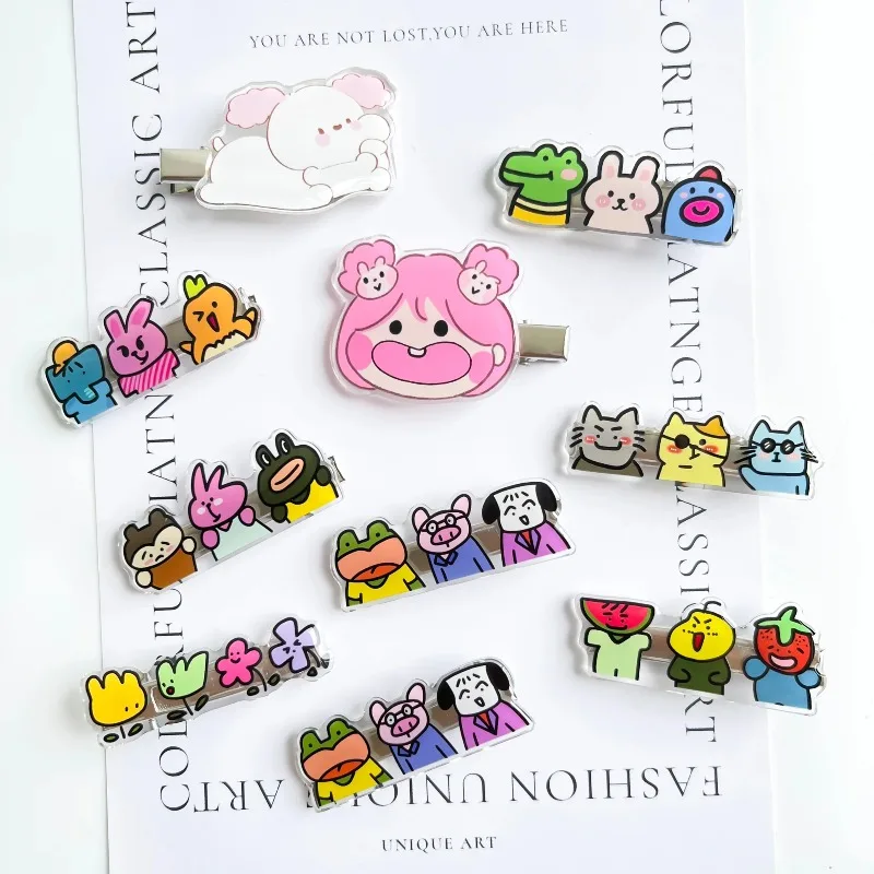 12PCNew Girl Cute Colorful Drop Shape HairClips Sweet Hair Clip Kids Hair Clip Slip Clip Custom Acrylic Hair Clip view 5