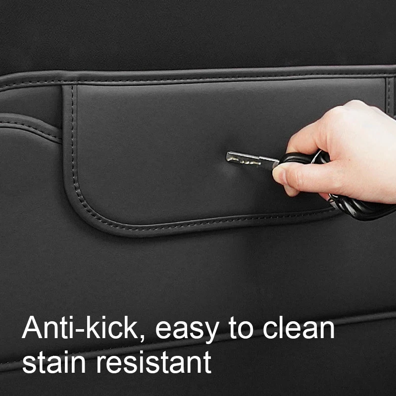 Car Seat Back Protector – PU Leather Anti-Kick Pad for Rear Seats