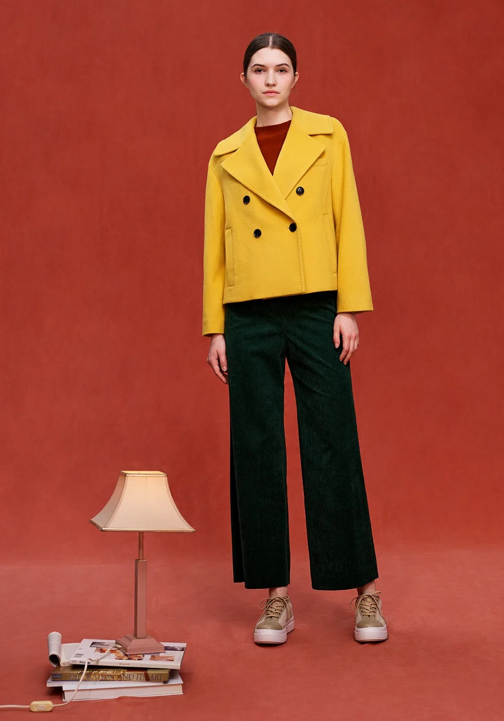 

Mimifa Brand Pure Original Winter Warm Sun Double Button ort Woolen Coat Korean Sle Long Sve Suit Collar Outerwear