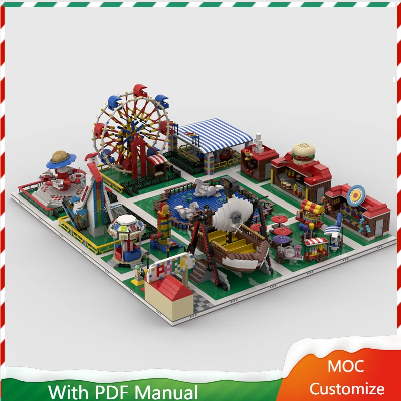 

10104 PCS Moc Building Blocks Amusement Park Scene Model DIY Technical Bricks Assembly Construction Toys For Childr Holiday Gift