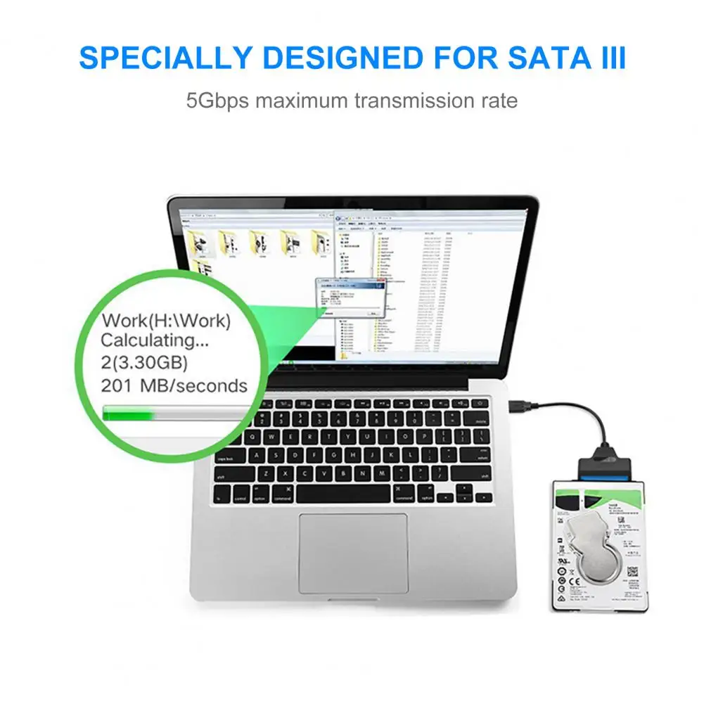 High Performance Hot Swap USB2.0 USB3.0 Type-C to SATA Plug Play SSD Adapter Cable  for MacBook