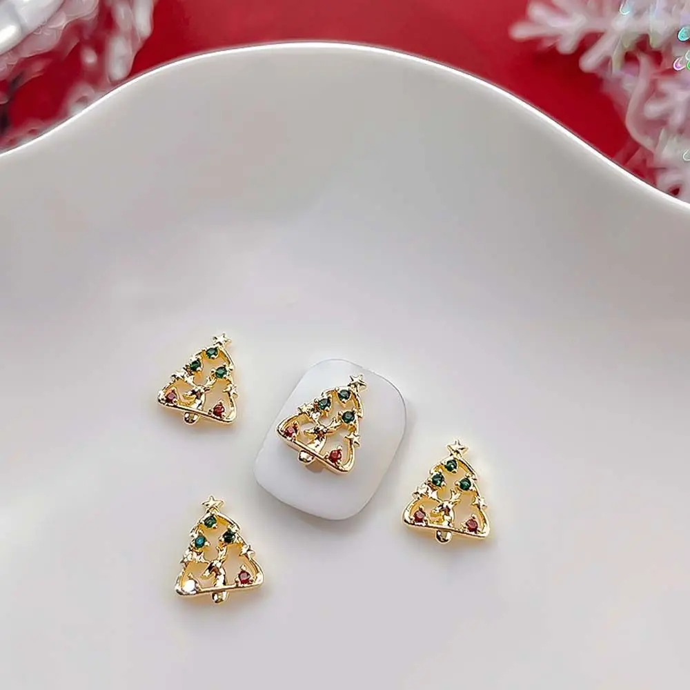 Accessoires de manucure pour arbre de noël, perceuses à ongles, flocon de neige, strass, décorations d'ongles de noël, bijoux d'ongles 3D