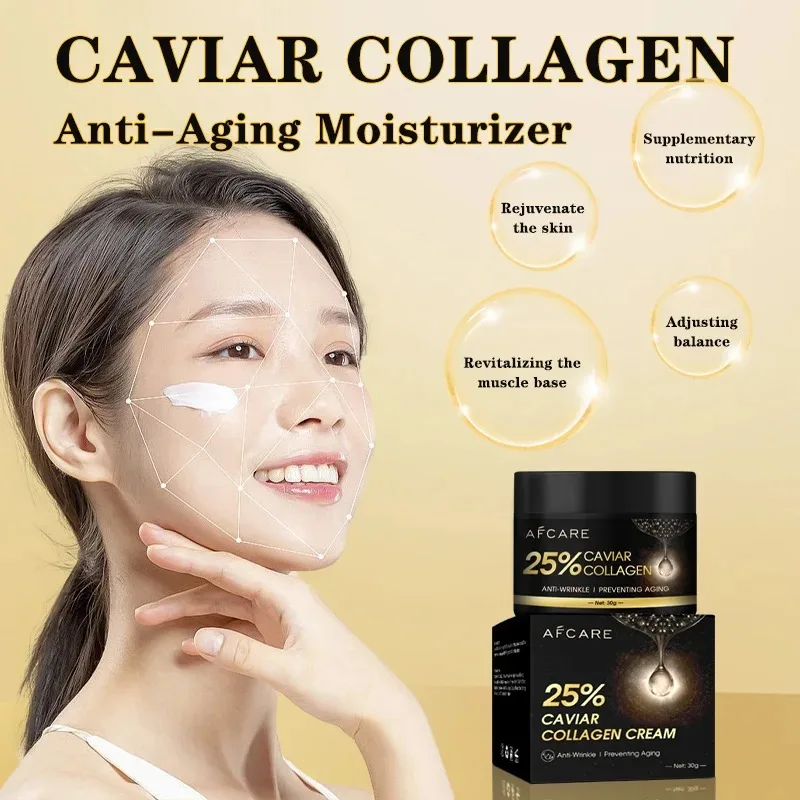 50g Korean Caviar Collagen Cream Moisturizer - Anti Wrinkle Firming Face Cream Skin Care Product for Brightening And Lifting