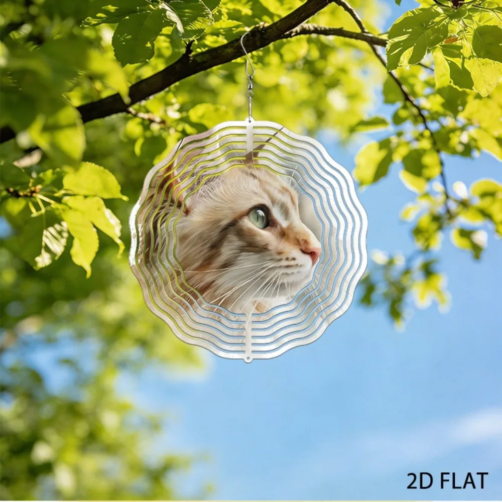 

Artistic Iron Wind Chime Cat Head Watercolor Style Garden Decor Unique Gift Outdoor Yard Art Home Patio Hanging Ornament