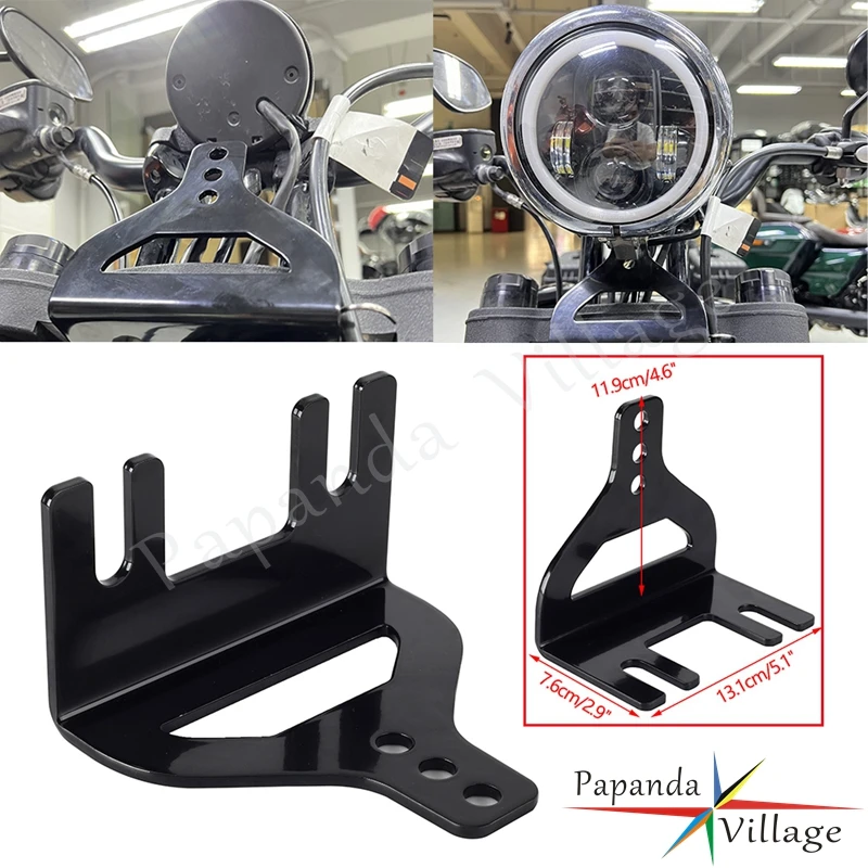 For Harley FXBRS FXDRS FXFBS FXLR FXLRS FXLRST 18-23 Universal Adjustable Headlight Risers Mount Bracket Under The Triple Tree