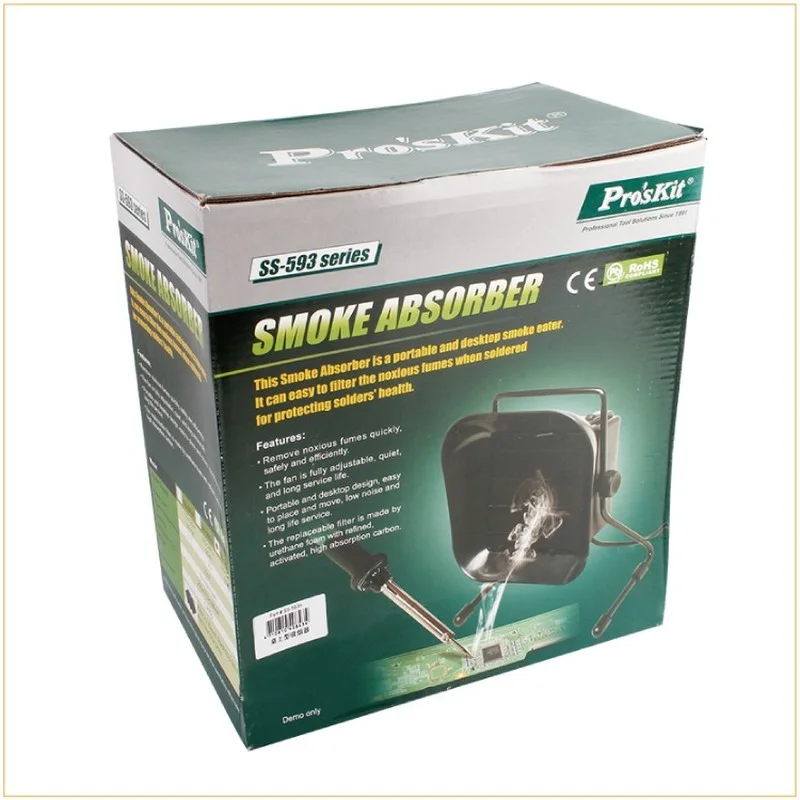 Proskit SS-593H เครื่องเชื่อมอิเล็กทรอนิกส์แบบตั้งโต๊ะสูบบุหรี่ (AC220-240V/23W)