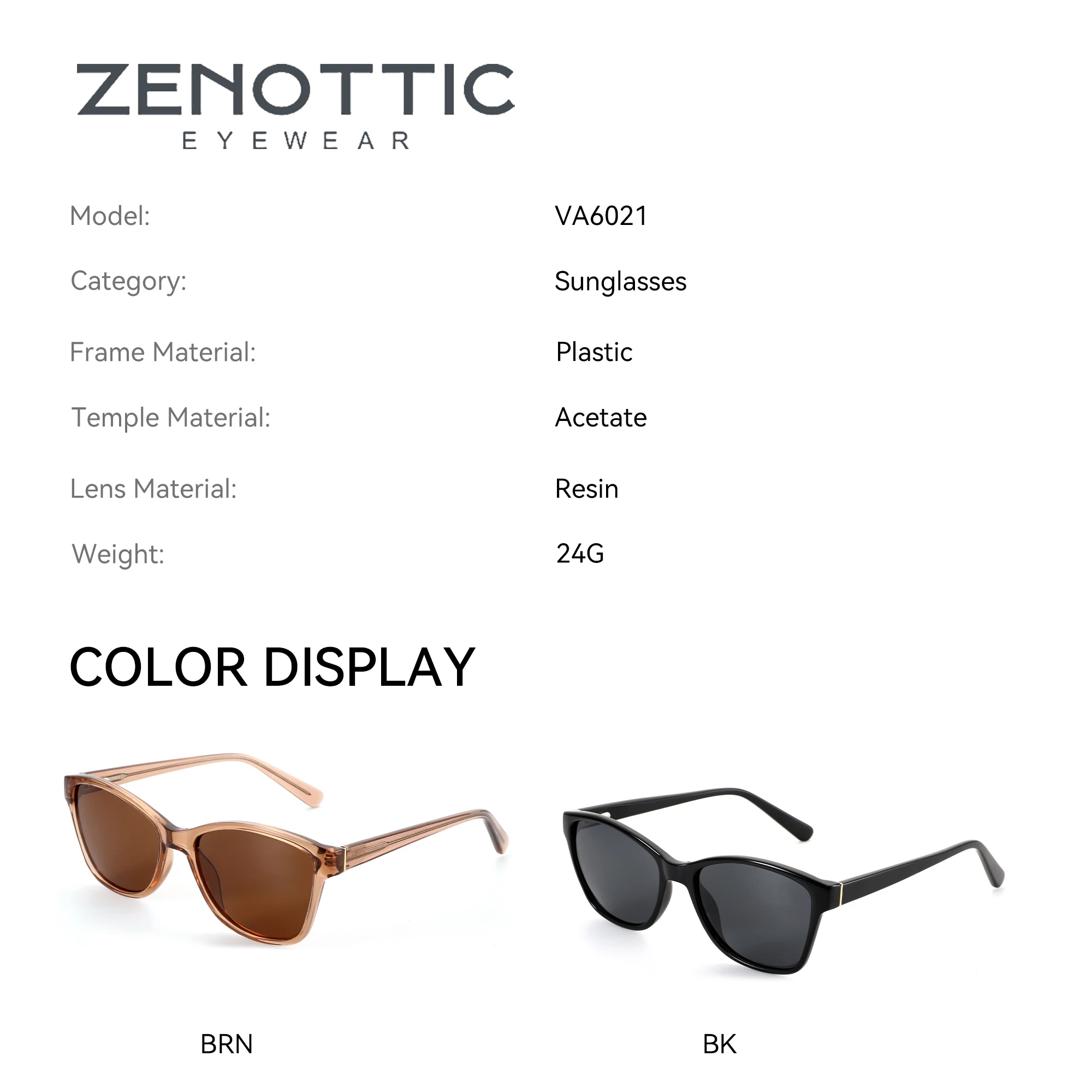 ZENOTTIC Trend Square Polarized Prescription Sunglasses for Women Acetate Temple Shades Myopia/Progressive Optical Sun Glasses