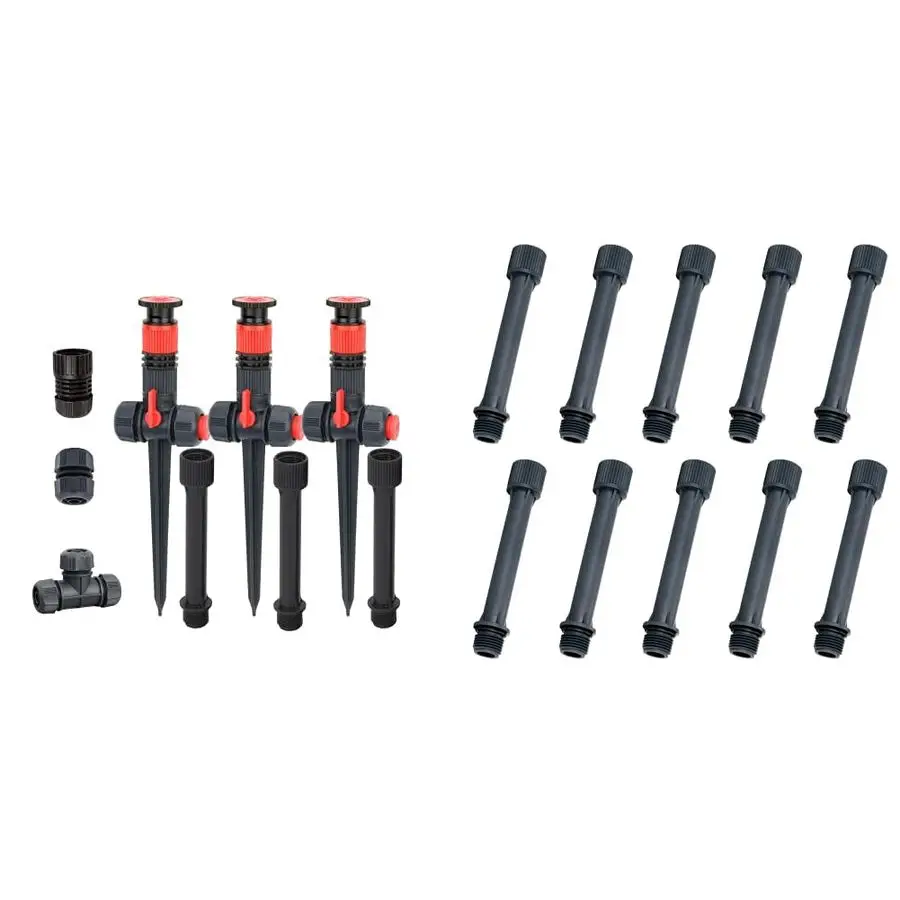 

Набор садовых разбрызгивателей 96093 MultiAdjustable Flex Design с удлинителями, отлично подходит для самостоятельного полива сада