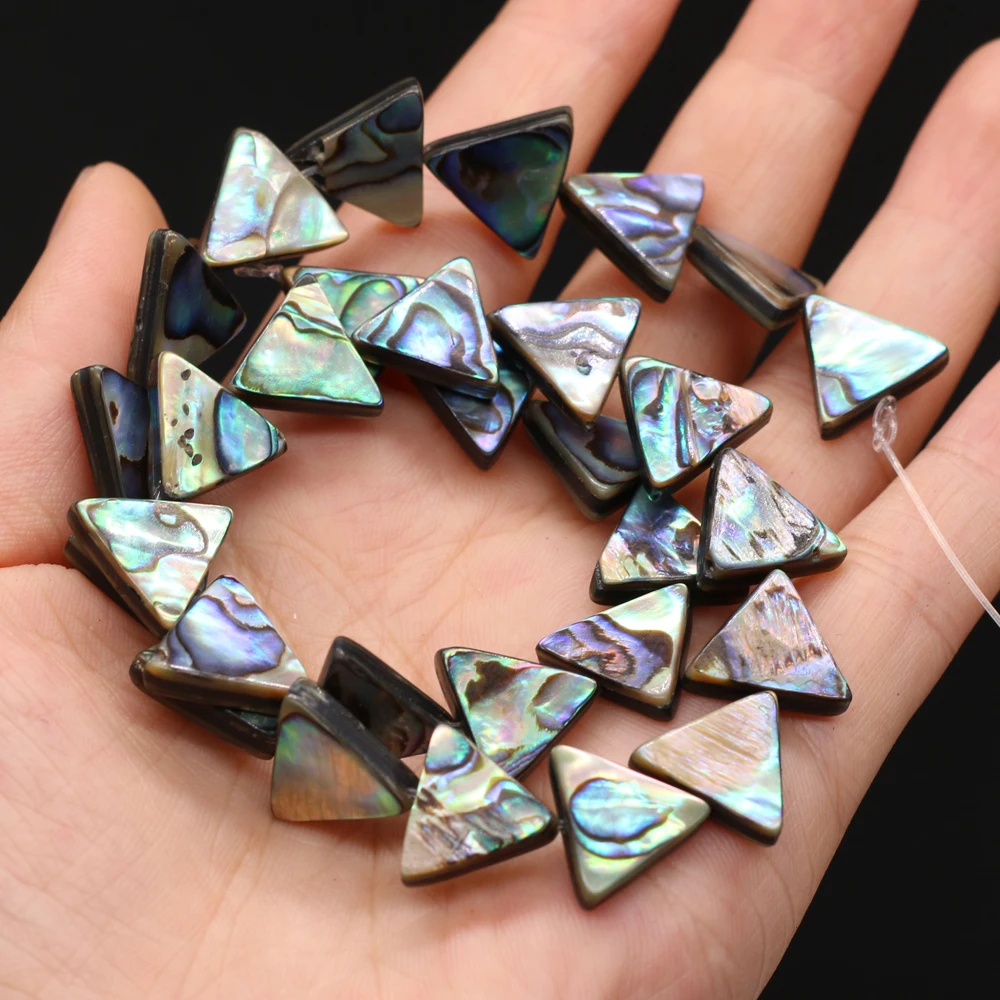 33 Stück/Strang, blattförmige Perlen aus Abalone-Muschel, 8 x 12 mm, zum Basteln von Schmuck, für DIY-Halsketten, Armbänder, Ketten und Ohrringe. – Detail 5