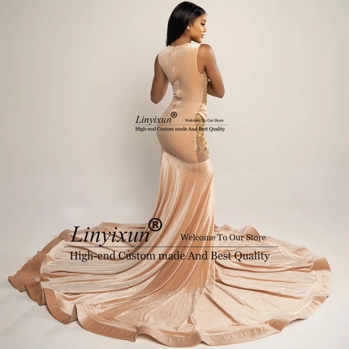 Prachtige mouwloze turquoise diamanten zeemeermin galajurken voor zwarte meisjes kralenapplicaties avondfeestjurk avondjurken