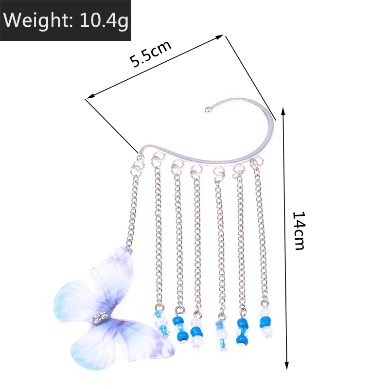 Aihua 1pc neue Stylistin Boho Schmetterling Stern Kristall Ohrringe für Frauen kein Piercing lange Ohr Manschette Ohrringe Böhmen Schmuck Geschenke – Detail 8
