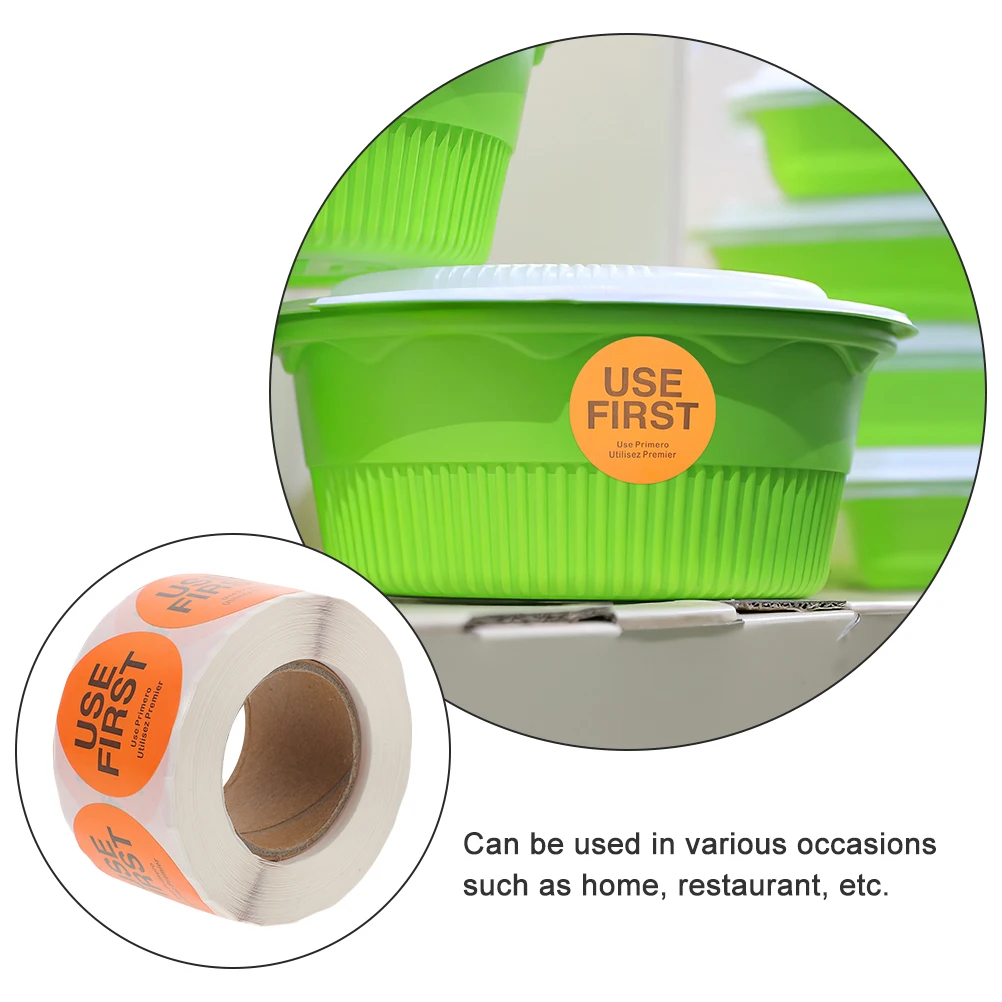 4 Rolls Round Food Storage Labels Use First Stickers Restaurant Kitchen Home Organizer Inventory Accessories Decals