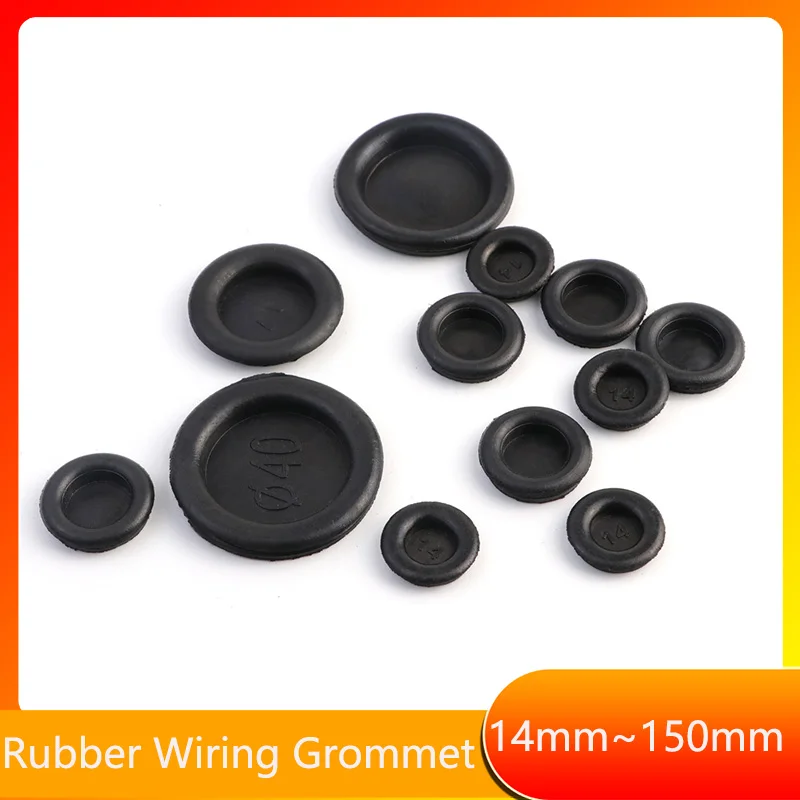 14~150mm Rubber Wiring Grommet Kit Ring Gasket Single Sided Blind Hole Plug for Protect Wire Electrical Cable Appliance Plumbing