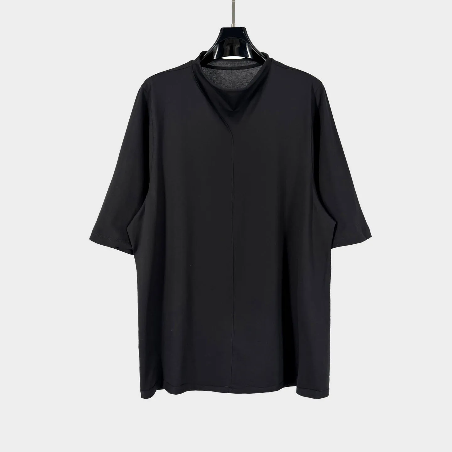 

k Trendy High Collar Loose Fit Five Sve Men's T-irt Spring Summer New Sle Versatile Comfortable Cotton Anti-pilling