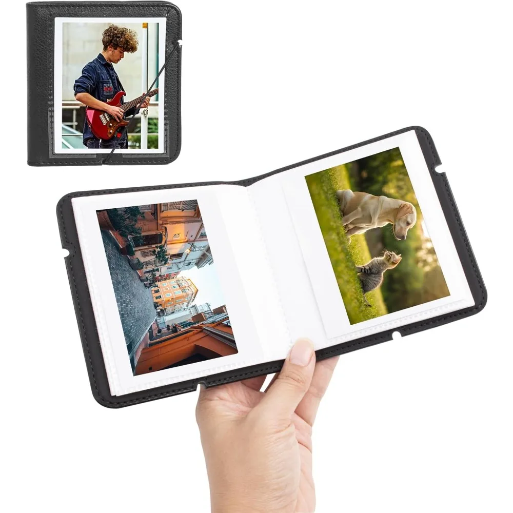 

Small Photo Album for Instant Camera Film, 28 Pockets Retro Leather Picture Album Fits