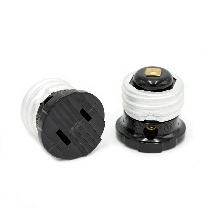 E26 2-Pin Converter Bulb Socket Adapter and Extension Cable Polarity Convenient Plug 125VAC 660W