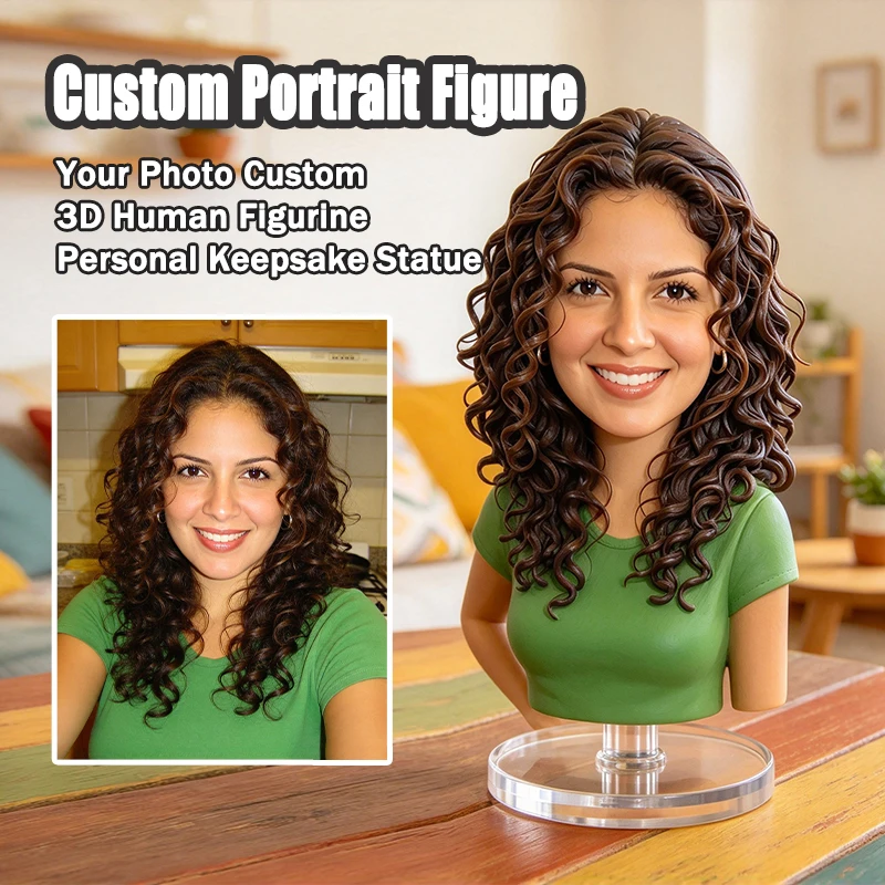 Custom 3D Printed Real Person Figurine from Photo, Personalized Full Body Human Statue, Unique Christmas & Birthday Keepsake Gif