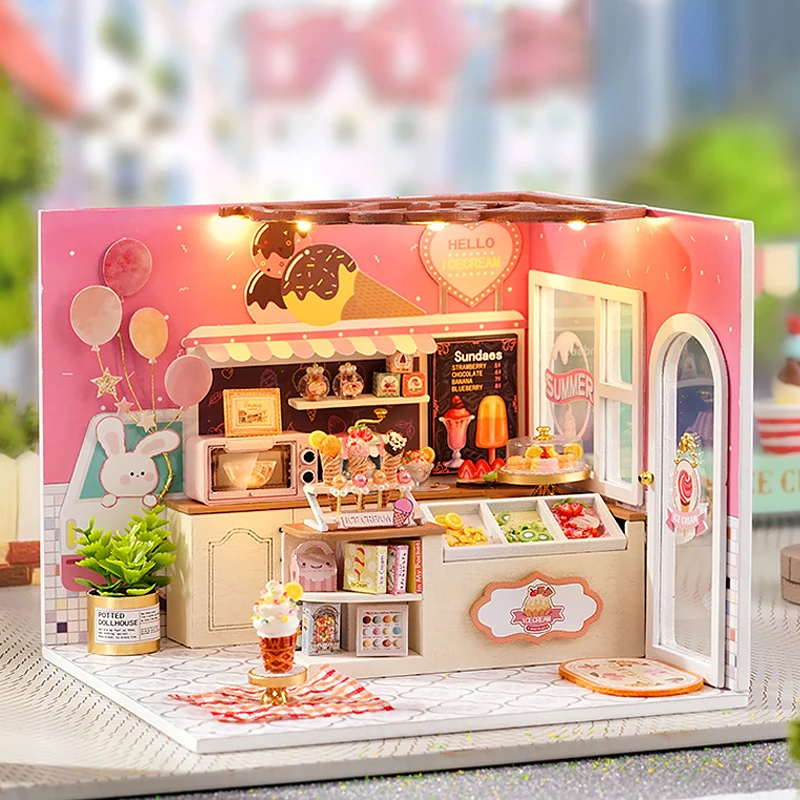 DIY 3D Puzzle Doll House Small House Scene Model Adult Creative Puzzle Craft Toys Building Assembly House Furniture Toy For Gift