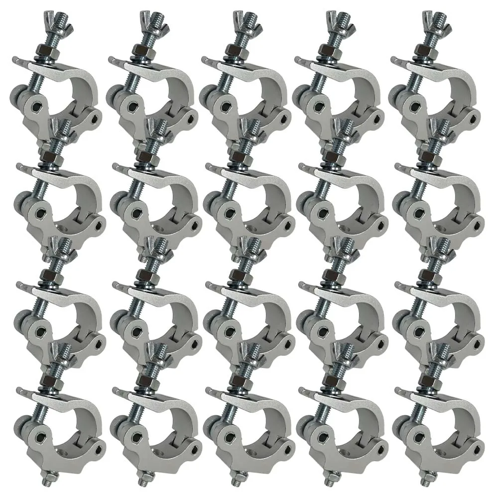 

20pcs Tube 44-53mm 1.73-2.09 in Load250kg Aluminum Stage Light Truss Display System Accessories Coupler Pipe Truss Clamp Hook