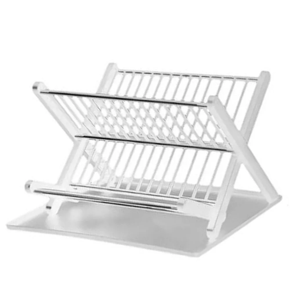 

X-Type Folding Bowl Draining Stand Plastic Large Capacity Plate Drain Holder Space Saving with Drip Tray Tableware Drying Holder