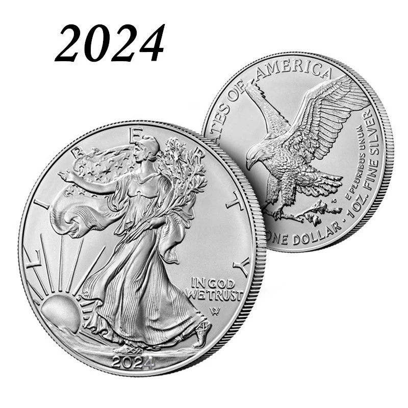 عملة ذهبية وفضية قابلة للتحصيل ، ملكة الولايات المتحدة الأمريكية ، الحرية ، النسر ، عملات معدنية ، ألبوم عملات معدنية ، هدايا عيد الميلاد ، جديد ، 1 أونصة ،