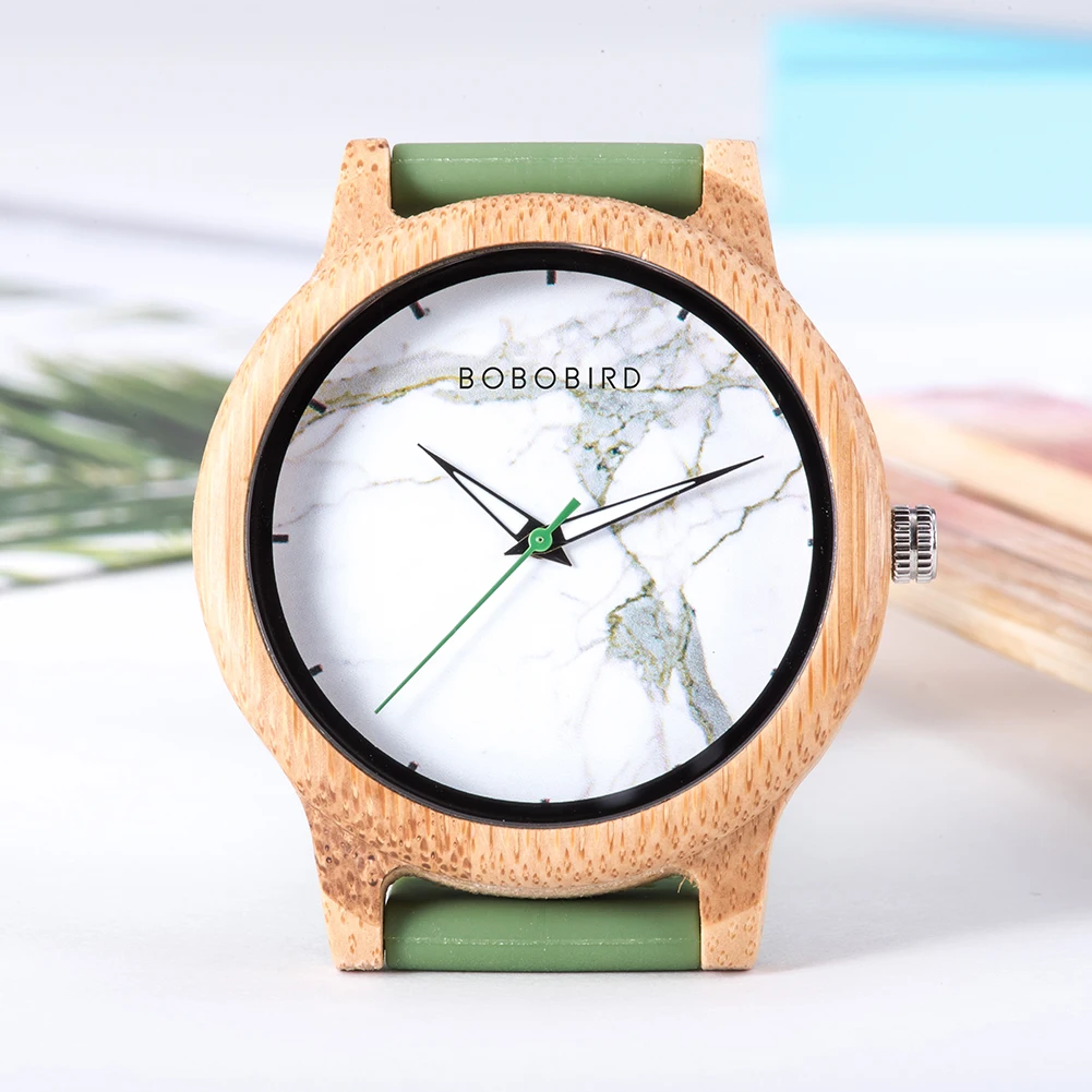 BOBO BIRD Men\'s Wooden Watch Silicone Strap Quartz Watches Sport Watch for Summer Can Customized Gifts For Men