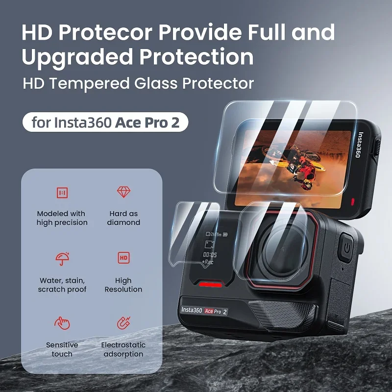 Tempered Glass Screen Protective Film for 9H HD Film Protective Sports Camera Accessories For Insta360 Ace Pro