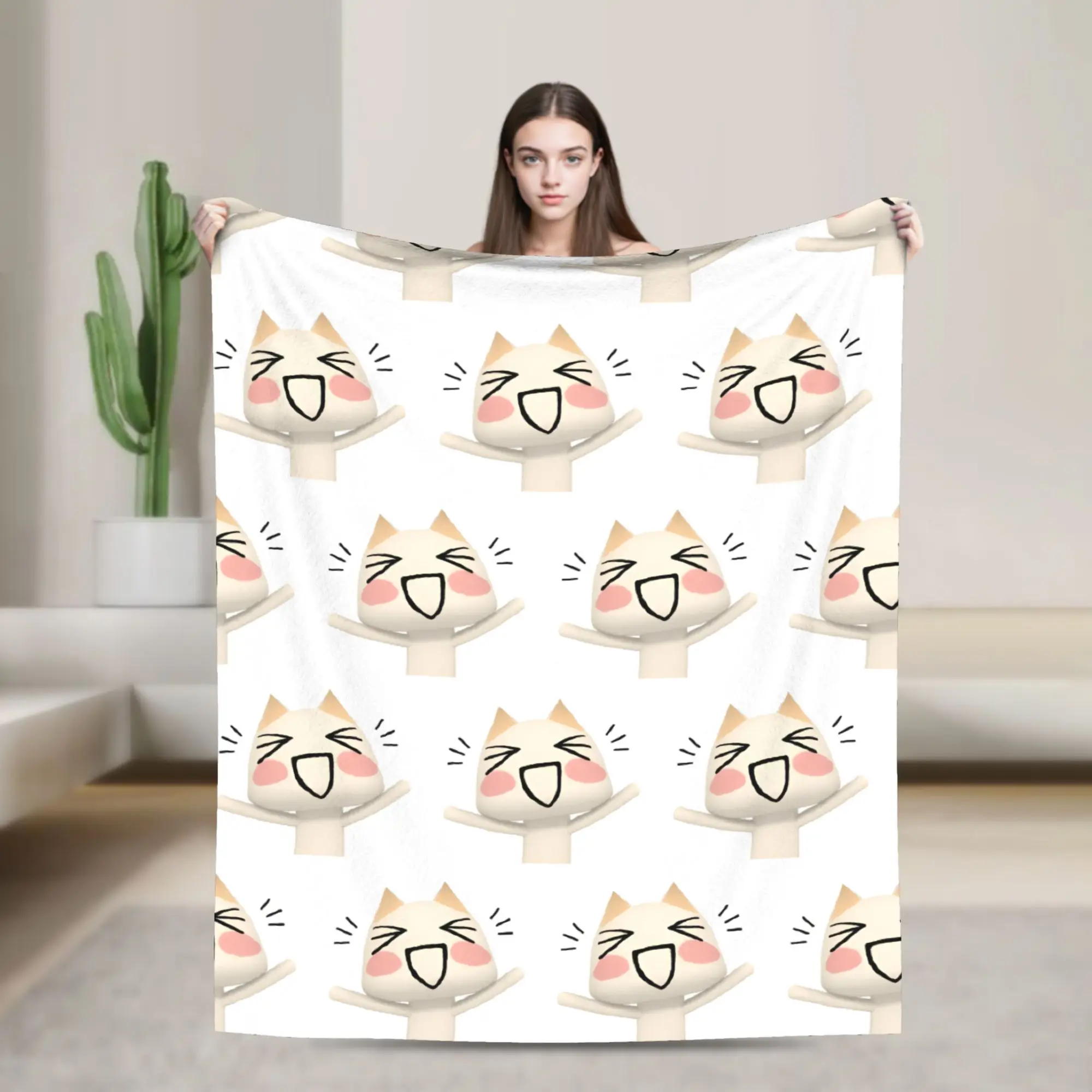 Toro Inoue Cat Blankets Cute Cartoon Flannel Awesome Breathable Throw Blankets for Coverlet Spring/Autumn,