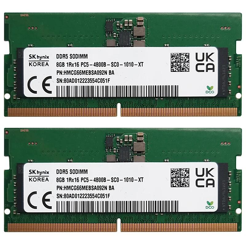SK hynix DDR5 UDIMM PC5-4800B 8GB×2枚セット SK hynix DDR5 8GB 16GB 4800MHz RAM 1Rx16 PC5 - 4800B 1.1V Laptopk