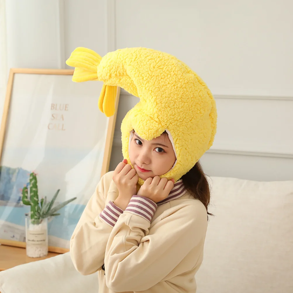 

1Pcs Funny Party Hat Fried Shrimp Shape Design Ideal for Music Festivals Role Plays Dance Performances Carnival Decoration
