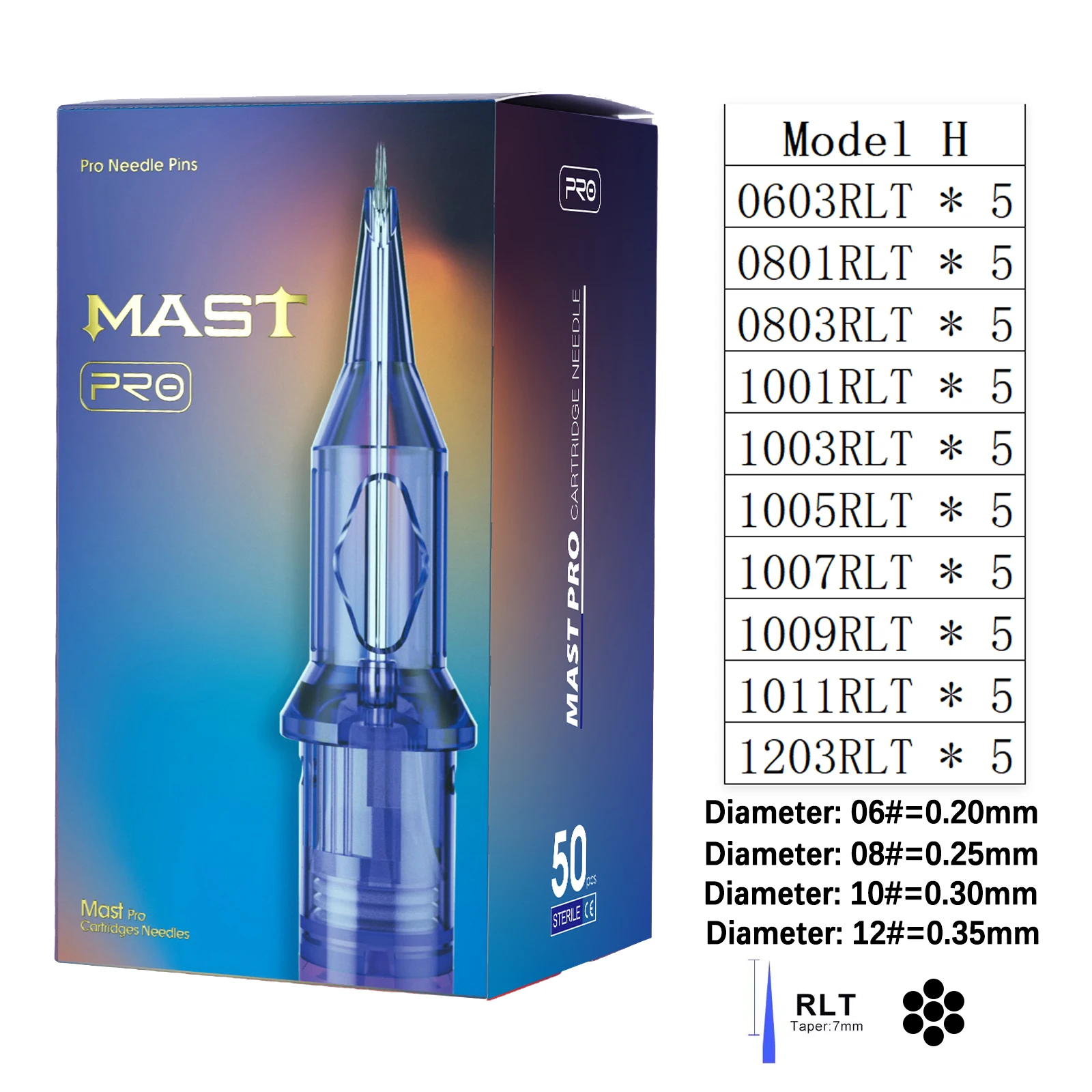 50pcs/Box Mast PRO Tattoo Cartridge Needles Mixed Size RL/RS/RM/M Disposable Safety for Tattoo Gun Permanent Makeup Needles image 3