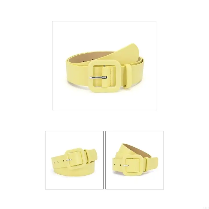 حزام PU أنيق بإبزيم مربع للخصر للنساء، خيارات متعددة الألوان #3