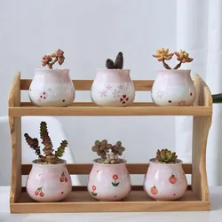 Cute Pink Girl Heart Series Fleshy Plant Pot Flowerpot Breathable Vase Bonsai Container Desktop Ornaments Home Garden Decor