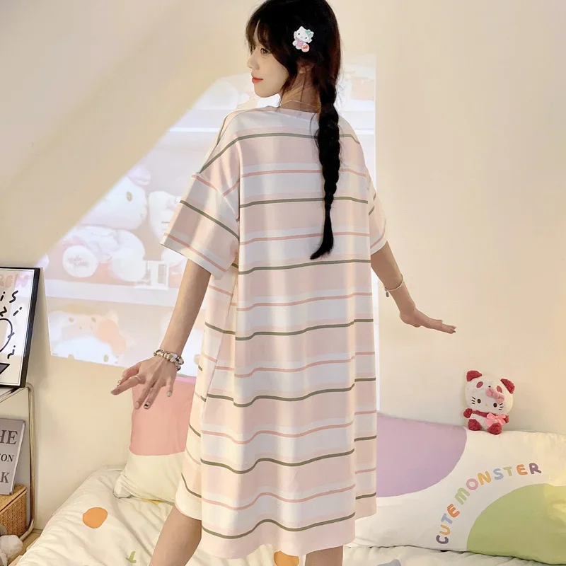 Summer Hello Kitty pajamas, Sanrio cartoon sweet wind dress, new casual dress, Hello Kitty cotton nightdress