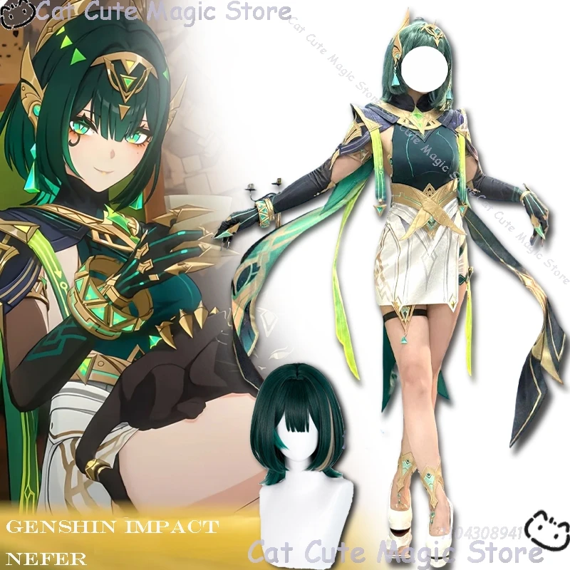 Genshin Impact Nefer Costume Cosplay Game Women Halloween Game Wig Adults Shoes Decors Outfit Anime Нефер ネフェル 2025 Comic Con