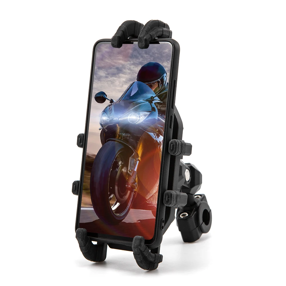 Motorcycle Phone Holder Mount for Bicycle 360° Rotatable Handlebar Cell Phone Clamp