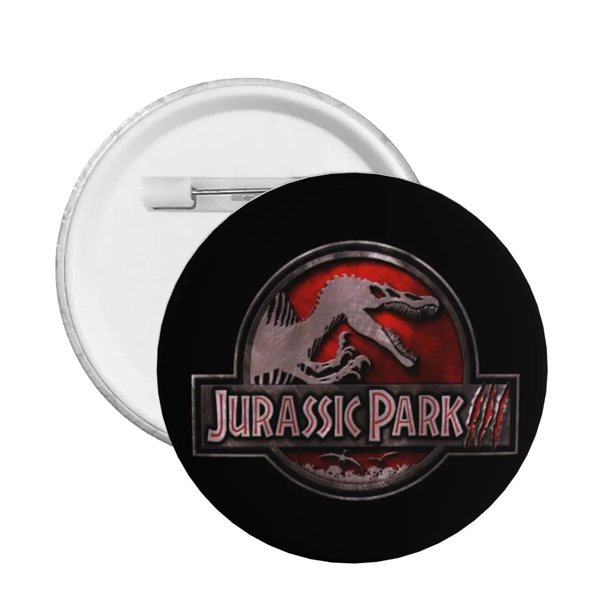 Customize Jurassic Park Logo Button Pin for Bags Dinosaur Sci-fi Adventure Movie Badges Brooch Pinback Gift