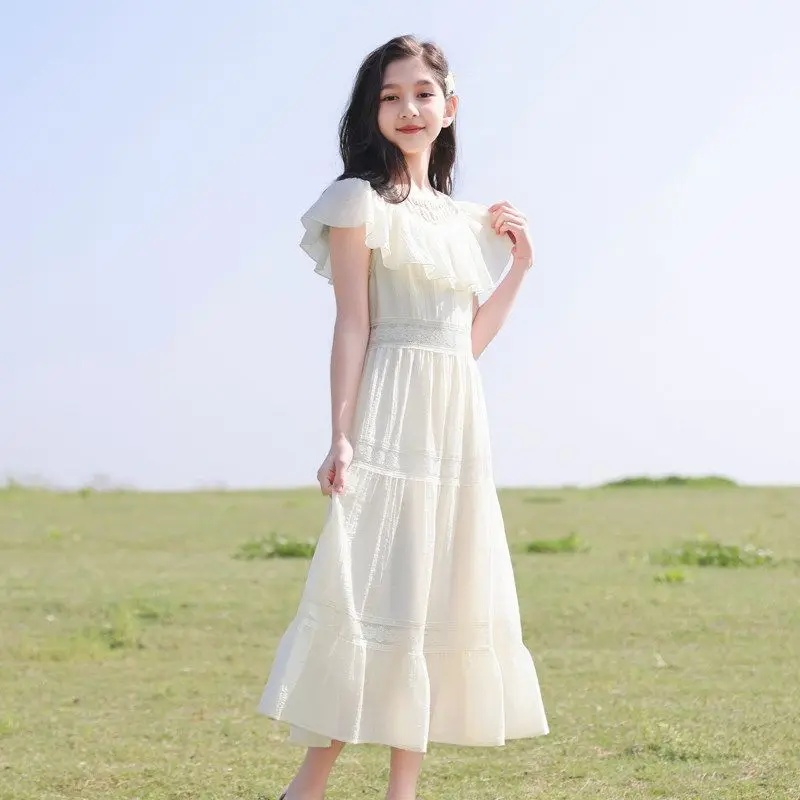 Fashion Girls Princess Party Dresses Summer Kids Birthday Gift Children's Wedding Evening Prom Gown Dress Vestido Teen 4-14 Year
