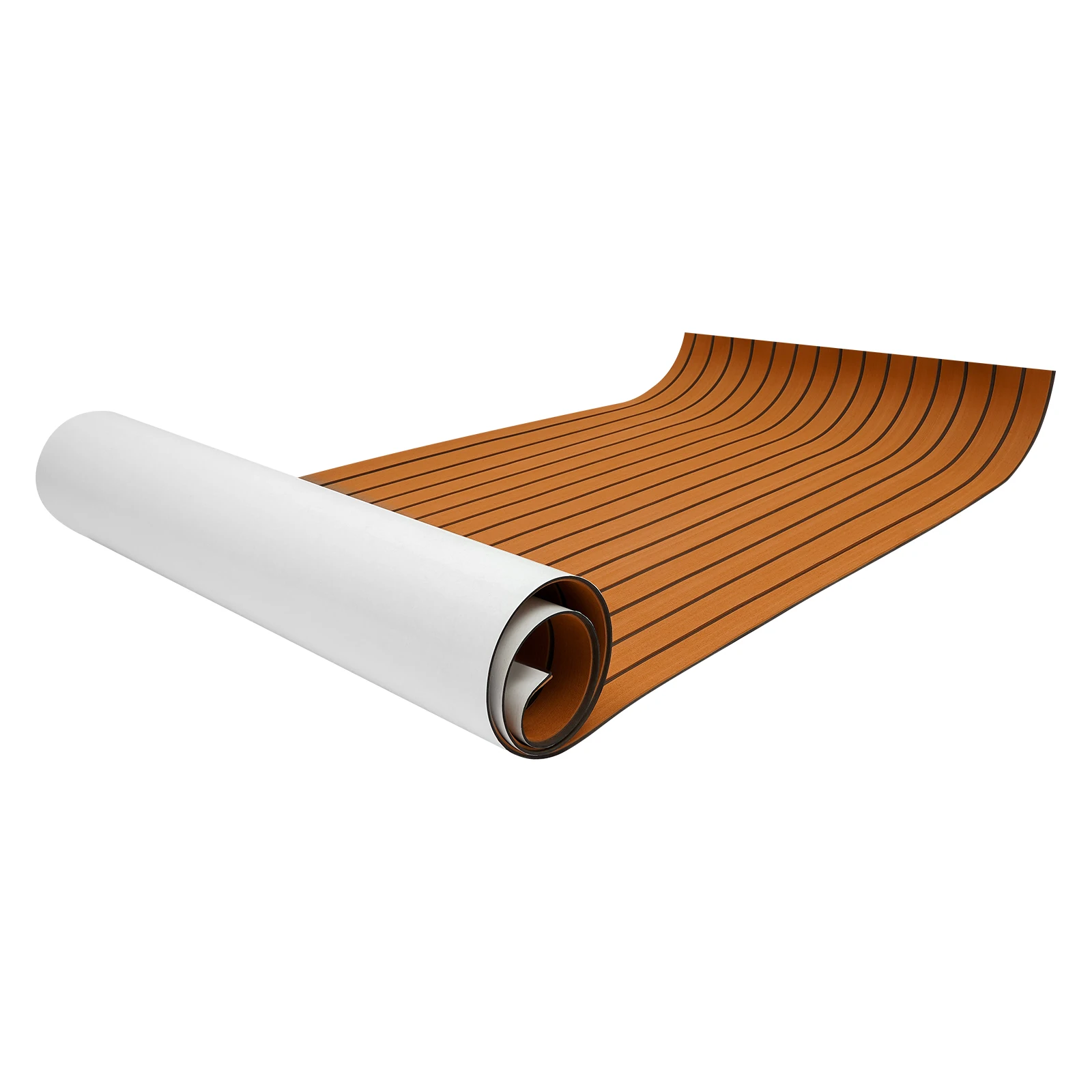 

Brown with Black Stripes 106'' X 35'' Boat Teak Sheet Carpet Pad Marine Decking Flooring Mat for Boat Decks RV Yachts